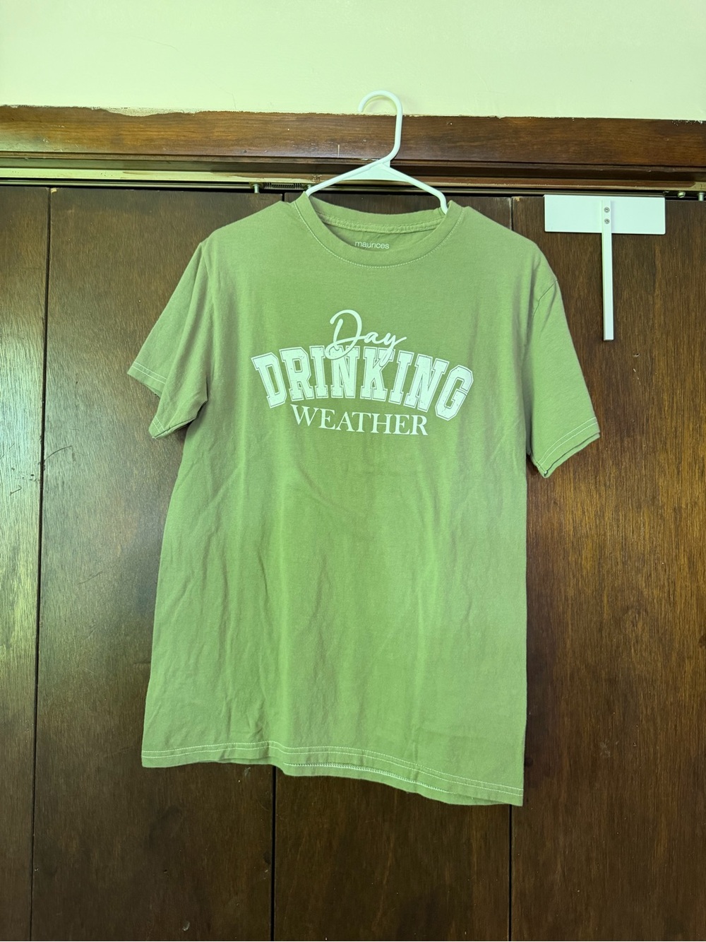 Maurices Olive Green 'Day Drinking Weather' Graphic Tee